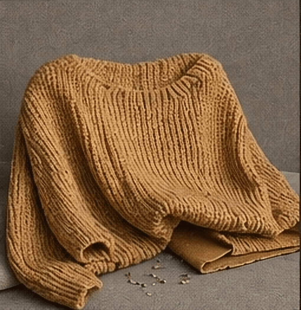 ローゲージニット（キャメル）