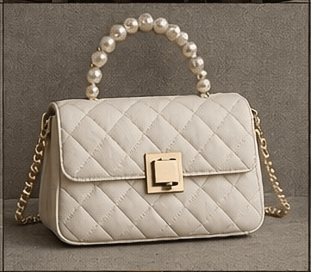 パールハンドバッグ（ホワイト）