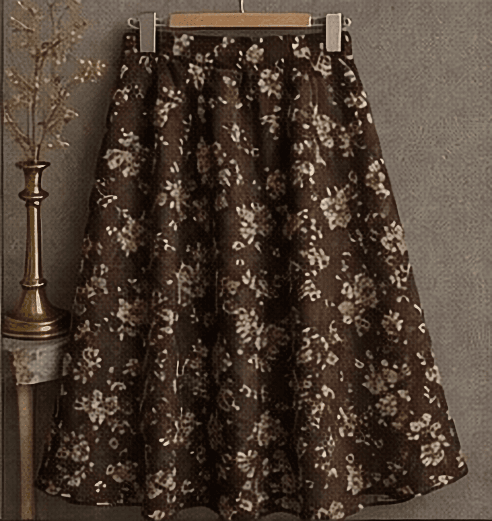 フラワーロングスカート（ブラウン）